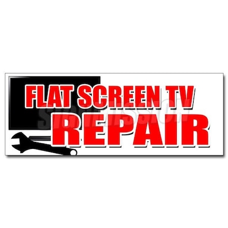 Signmission FLAT SCREEN TV REPAIR DECAL sticker service plasma lcd fix service sales, D-48 Flat Screen Tv Repair D-48 Flat Screen Tv Repair